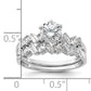 Sterling Silver 6 Prong Cubic Zirconia Engagement Ring with Matching Band Set - Size 7