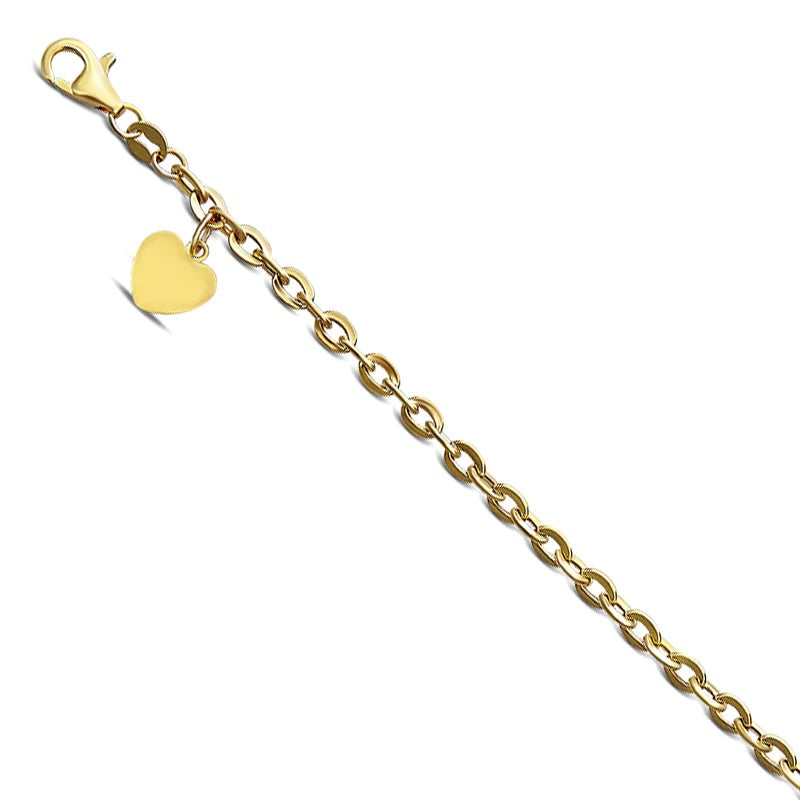 14 Karat Yellow Gold Baby Heart Bracelet