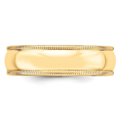 Lady's 14 Karat Yellow Gold Milgrain Wedding Band