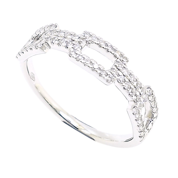 Lady's 18 Karat White Gold 0.36ct Diamond Contemporary Fashion Ring - Size 7