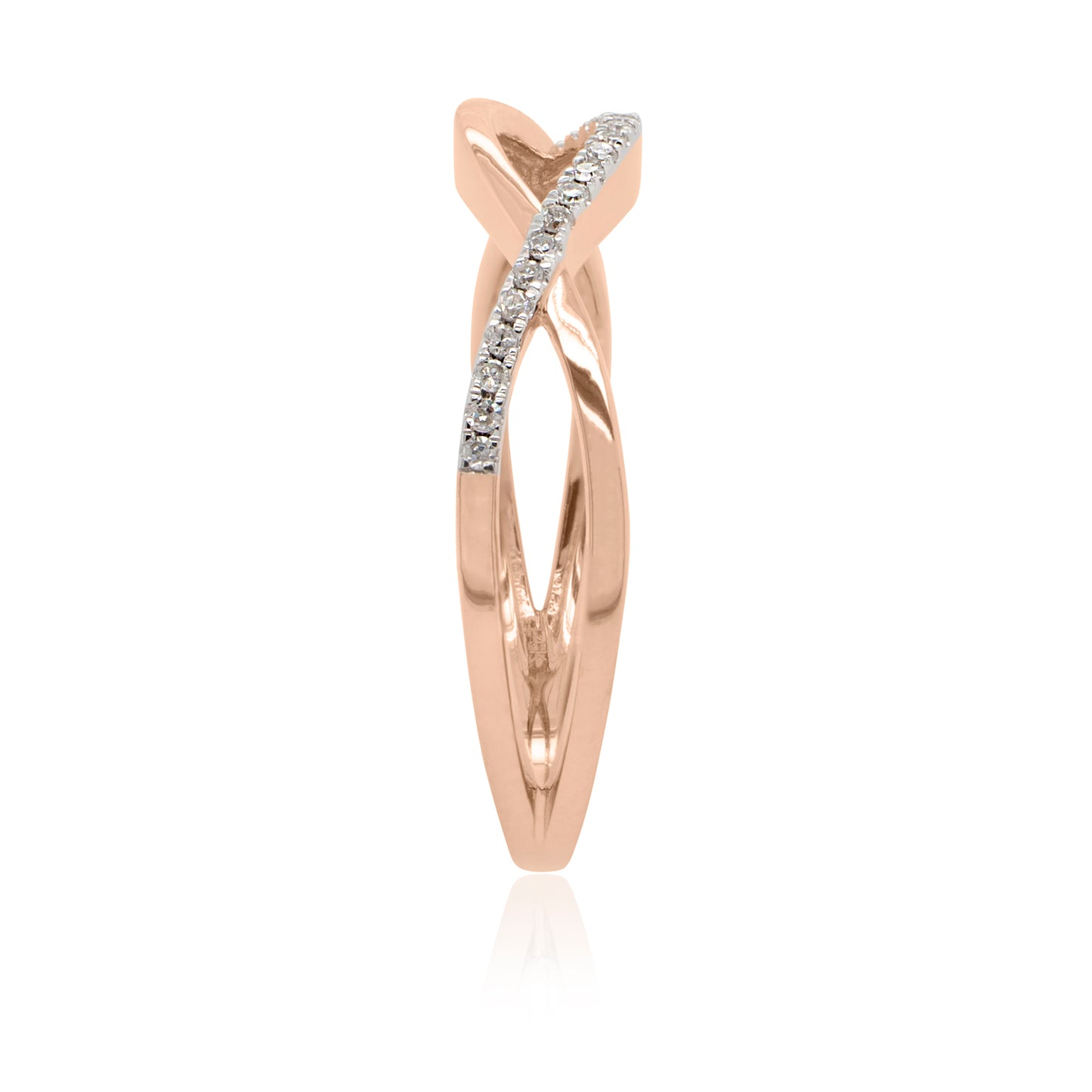 Lady's 14 Karat Rosé Gold Contemporary Diamond Fashion Ring