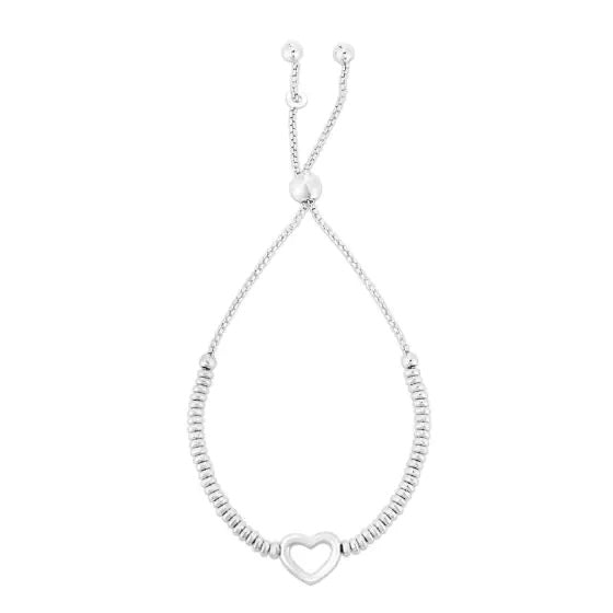 Sterling Silver Heart 9.25 inch Bracelet