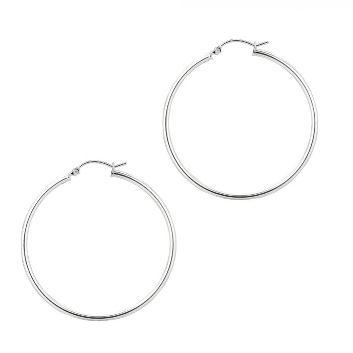 Sterling Silver Medium Hoop Earrings