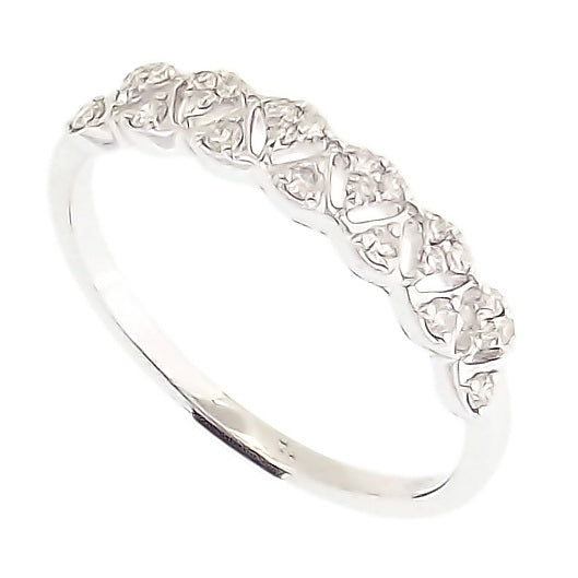 Lady's 18 Karat White Gold 0.17ct Diamond Contemporary Fashion Ring - Size 7