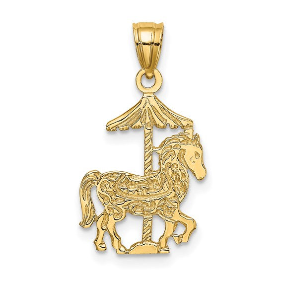 14 Karat Yellow Gold Horse Charm Pendant