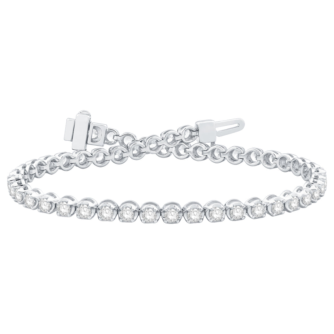 14 Karat White Gold 3.00ct Diamond Tennis Bracelet - 7 inch