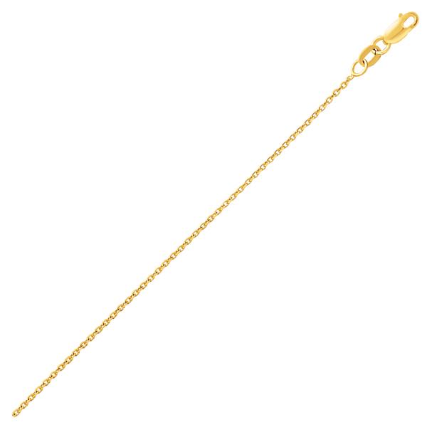 14 Karat Yellow Gold Diamond Cut 1mm Cable Link Chain - 18 inch