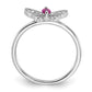 Sterling Silver Cubic Zirconia Butterfly Ring - Size 8