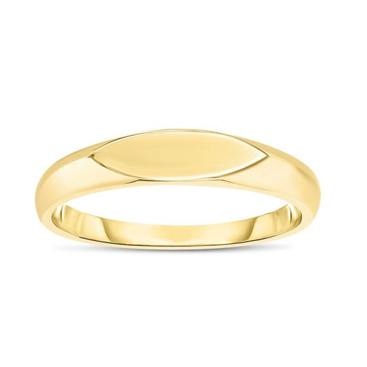 Lady's 14 Karat Yellow Gold Signet Fashion Ring