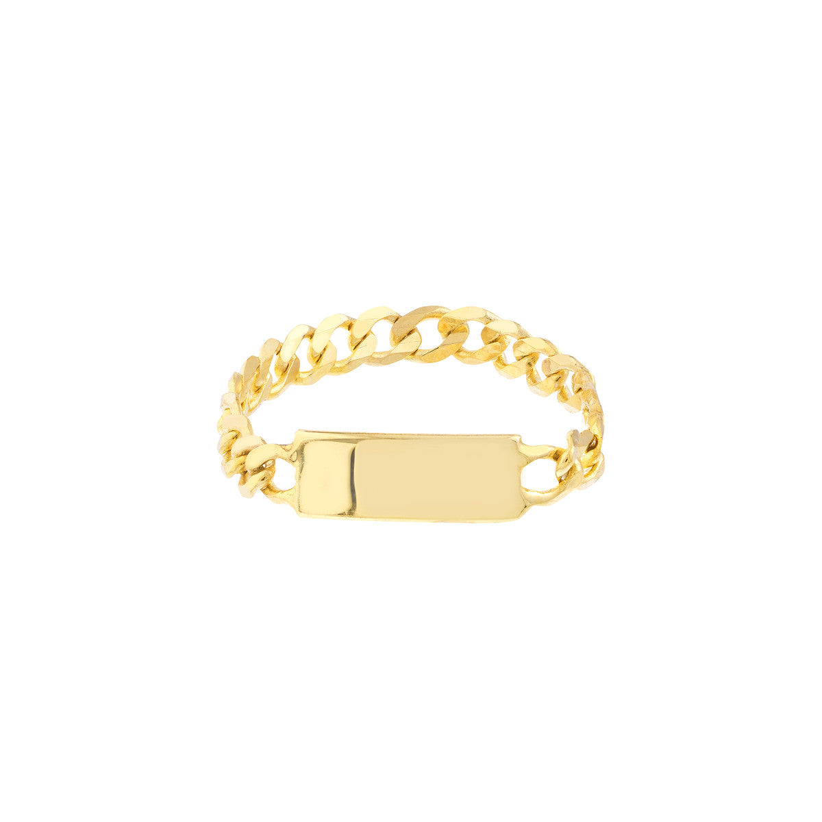 Lady's 14 Karat Yellow Gold Mini ID Fashion Ring