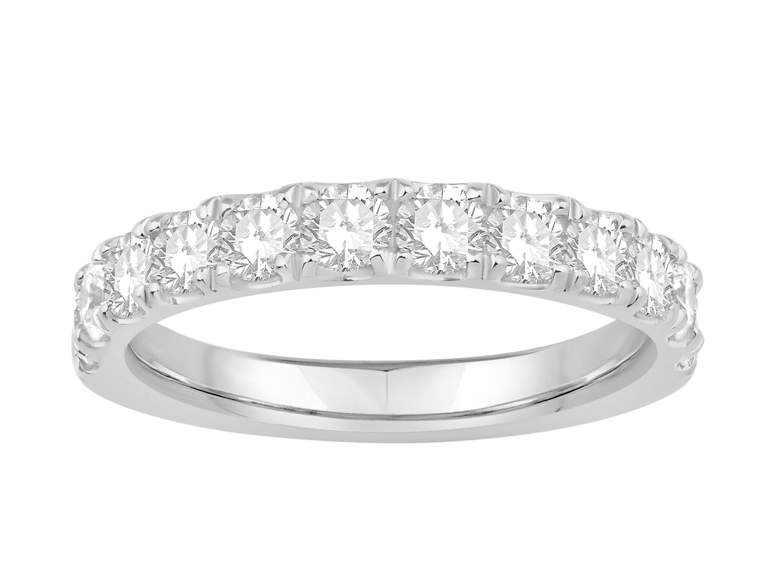 Lady's 14 Karat White Gold 1.00ct Diamond Half Anniversary Wedding Band - Size 7