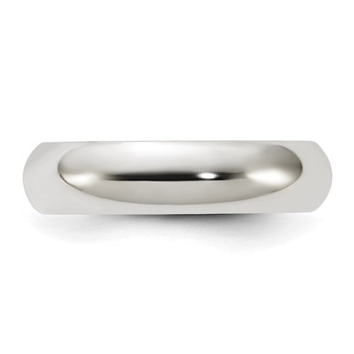 Lady's Sterling Silver White Plain Wedding Band