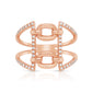 Lady's 14 Karat Rosé Gold Geometric Diamond Fashion Ring
