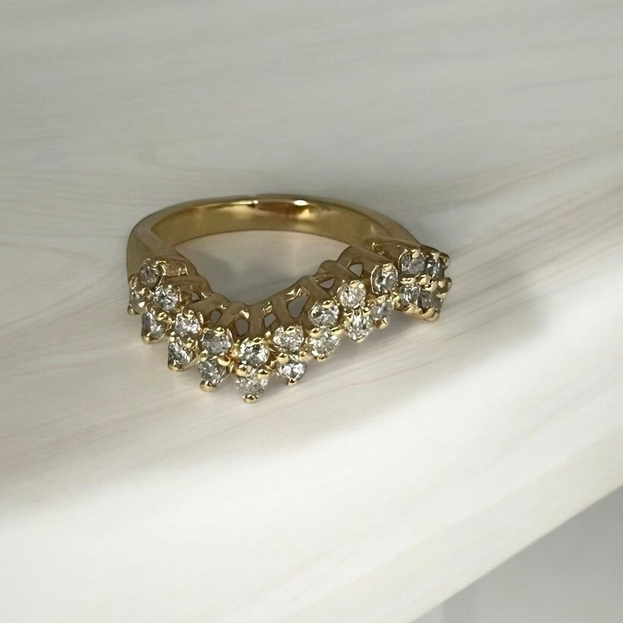 14 Karat Yellow Gold Diamond Vintage Ring