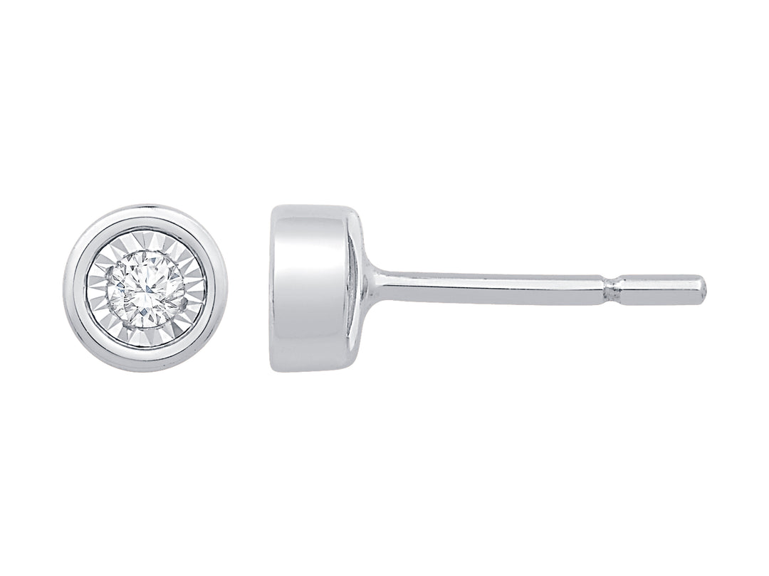 14 Karat White Gold 0.10ct Diamond Stud Earrings