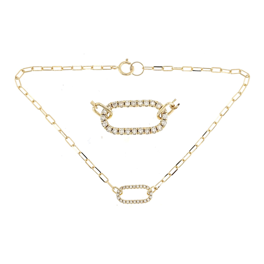 18 Karat Yellow Gold 0.08ct Diamond Fancy Link Bracelet - 7 inch