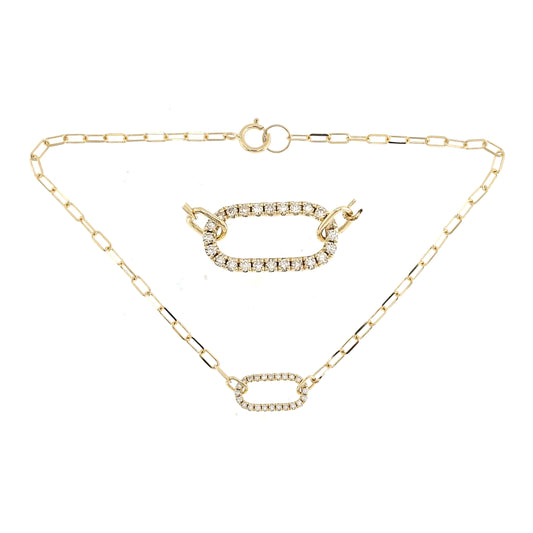 18 Karat Yellow Gold Diamond Fancy Link Bracelet