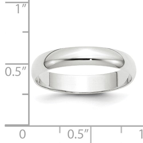 Men's 14 Karat White Gold Plain Wedding Band
