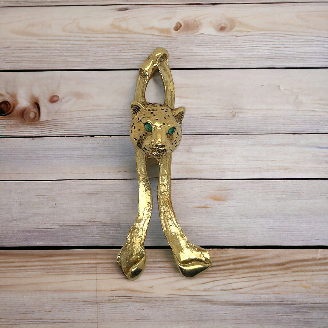 18 Karat Yellow Gold Panther Vintage Pendant
