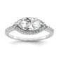 Sterling Silver Contemporary with East-West Marquise Cubic Zirconia Ring