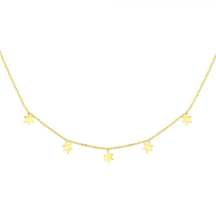 14 Karat Yellow Gold Star Necklace