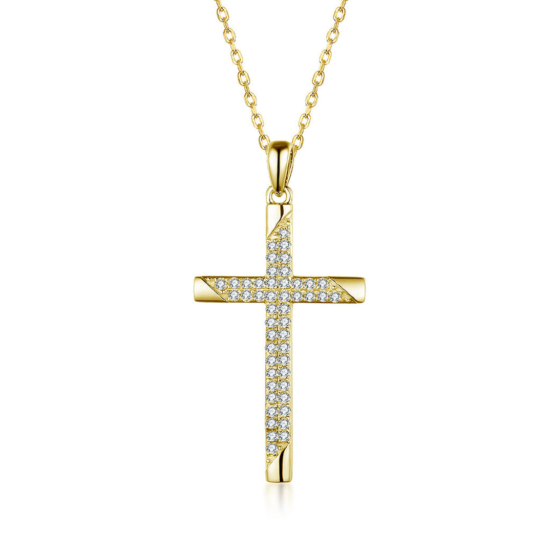 14 Karat Yellow Gold 0.25ct Diamond Cross Pendant
