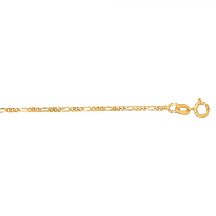 14 Karat Yellow Gold 1.9mm Figaro Ankle Bracelet - 10 inch