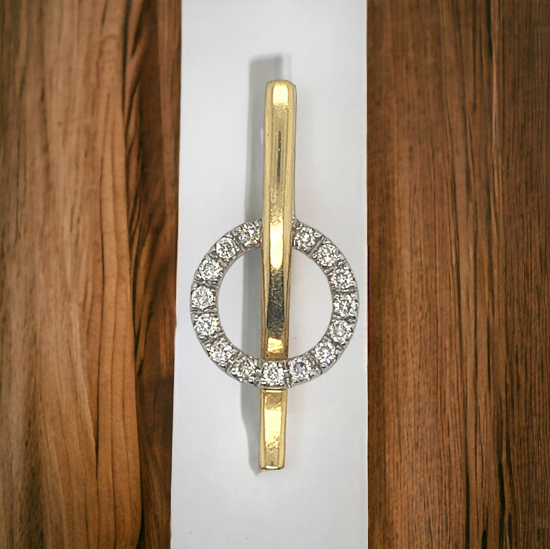 18 Karat 2 Tone Gold Diamond Vintage Pendant