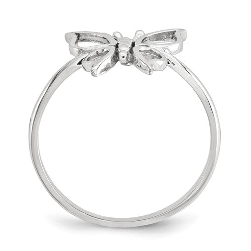 Lady's 14 Karat White Gold Butterfly Fashion Ring