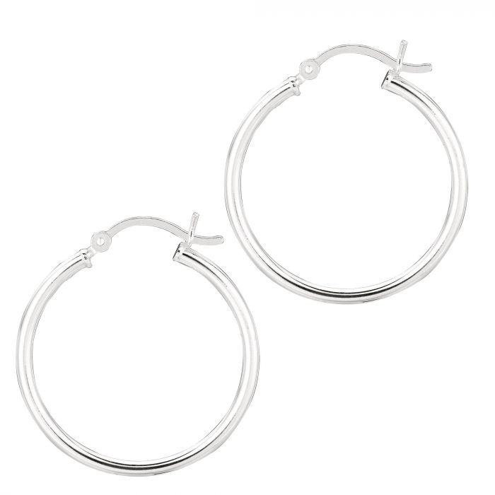 Sterling Silver Medium Hoop Earrings