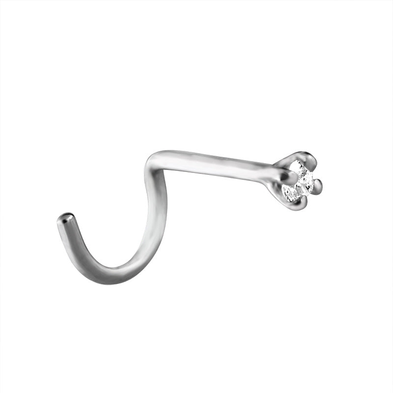 14 Karat White Gold 0.03ct Diamond Nose Stud