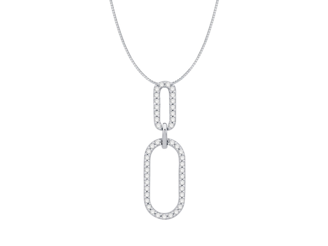 14 Karat White Gold Diamond Drop Pendant