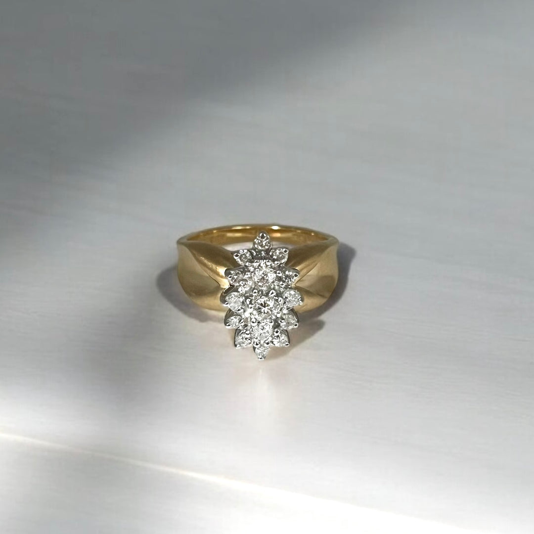 14 Karat 2 Tone Diamond Vintage Ring