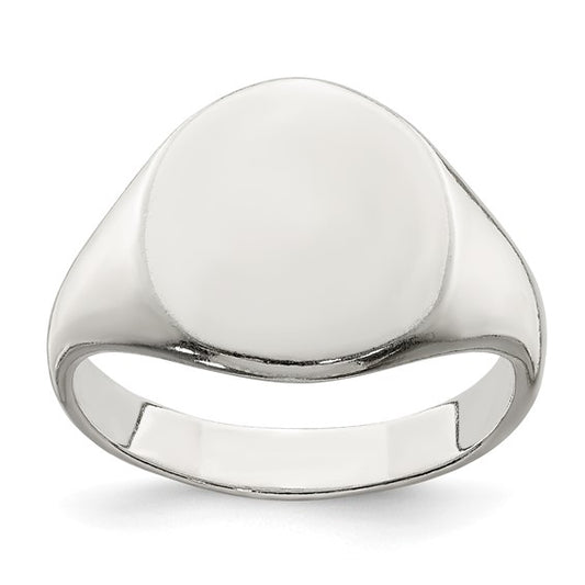 Sterling Silver Oval Signet Ring - Size 6