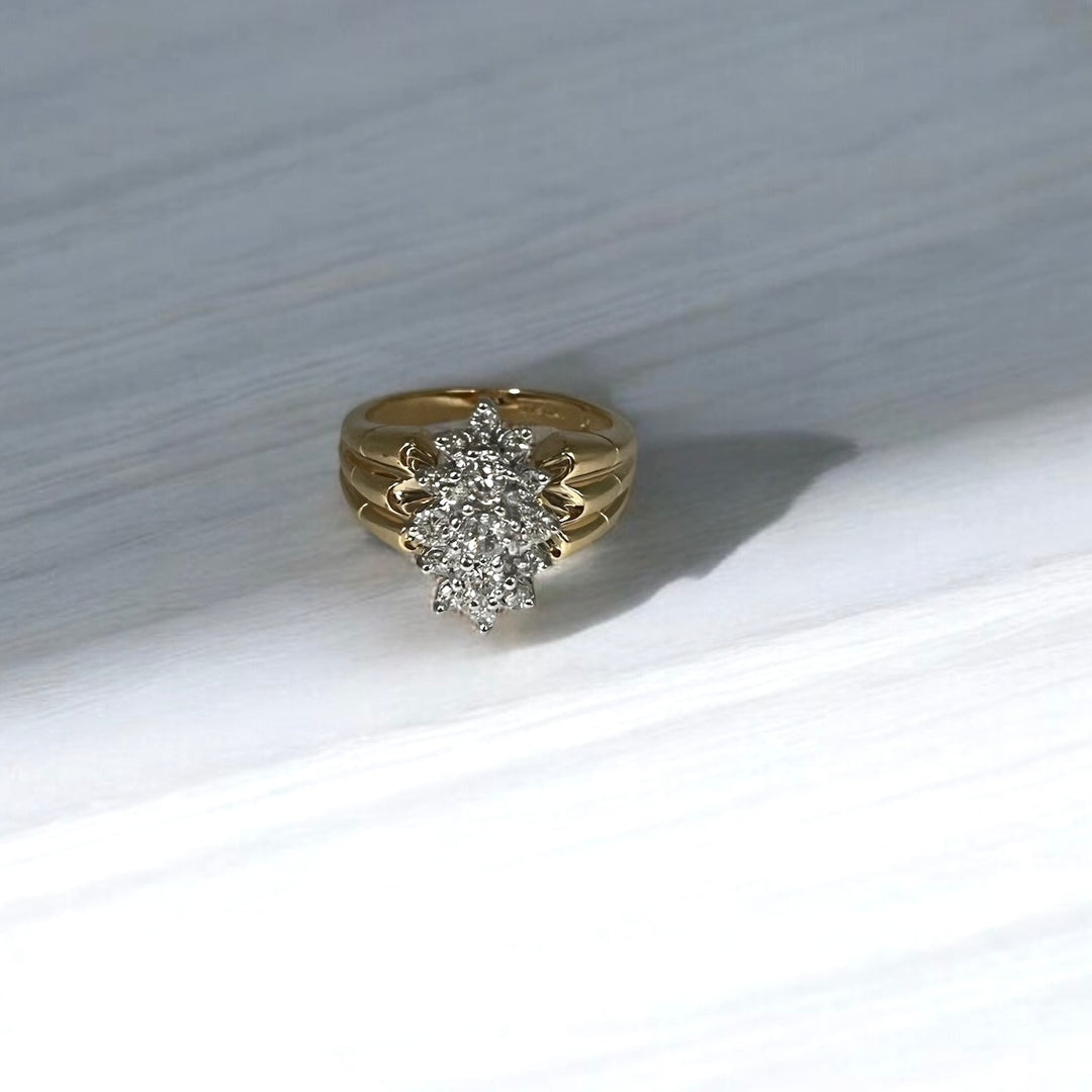 14 Karat 2 Tone Diamond Vintage Ring