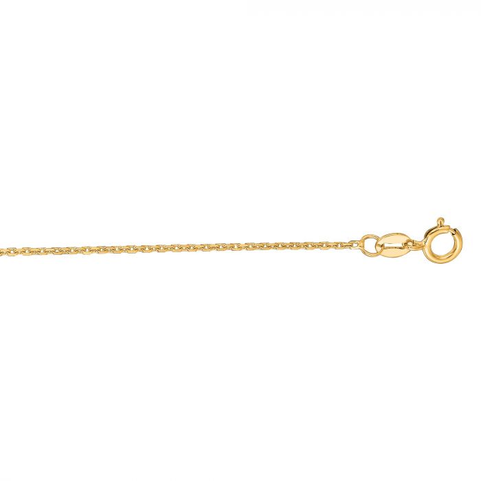 14 Karat Yellow Gold Diamond Cut 1.1mm Cable Link Chain - 18 inch