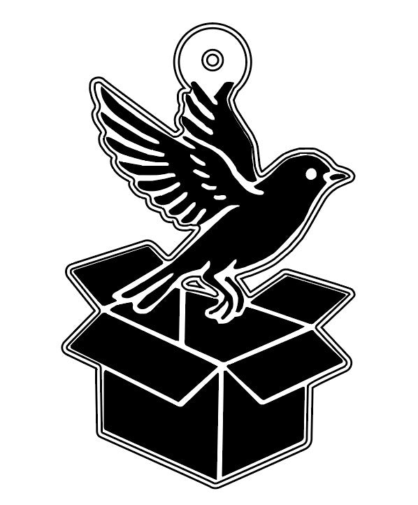 The rendered vector file used to create the 14 Karat Yellow Gold Bird Coming Out of a Box Pendant