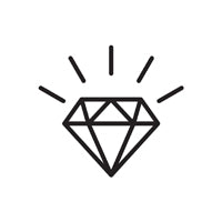 A clipart showing a diamond reflecting light