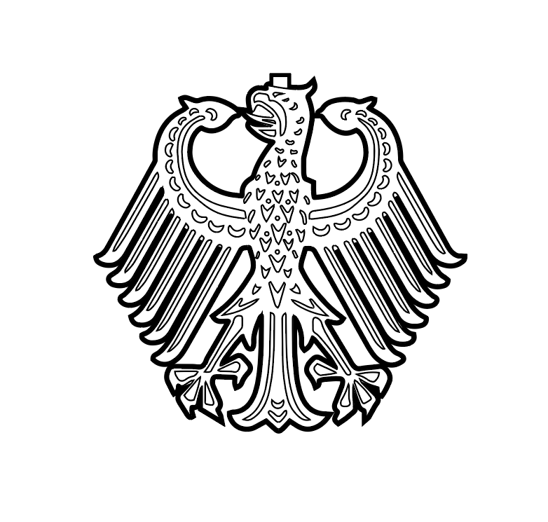 A image showing the vector art of the 14 Karat German Eagle Pendant, ready to be used for the laser engraving and cutting machine to cut.