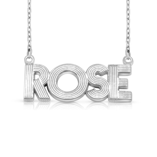 Sterling Silver "Rose" Style Nameplate