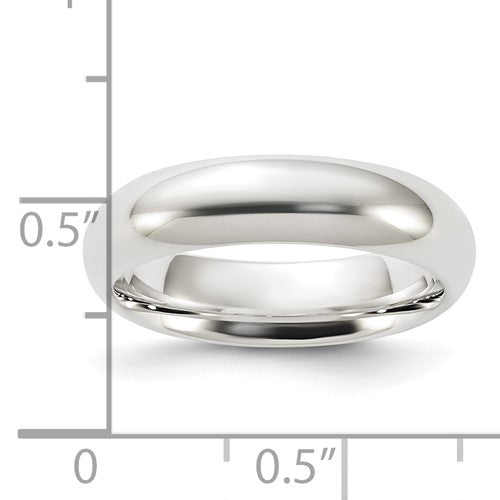 Lady's Sterling Silver White Plain Wedding Band