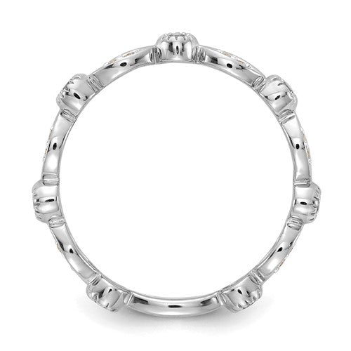 Lady's 14 Karat White Gold Diamond Fashion Ring
