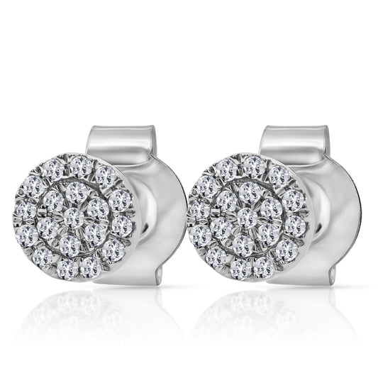 White 14 Karat Stud Diamond Earrings