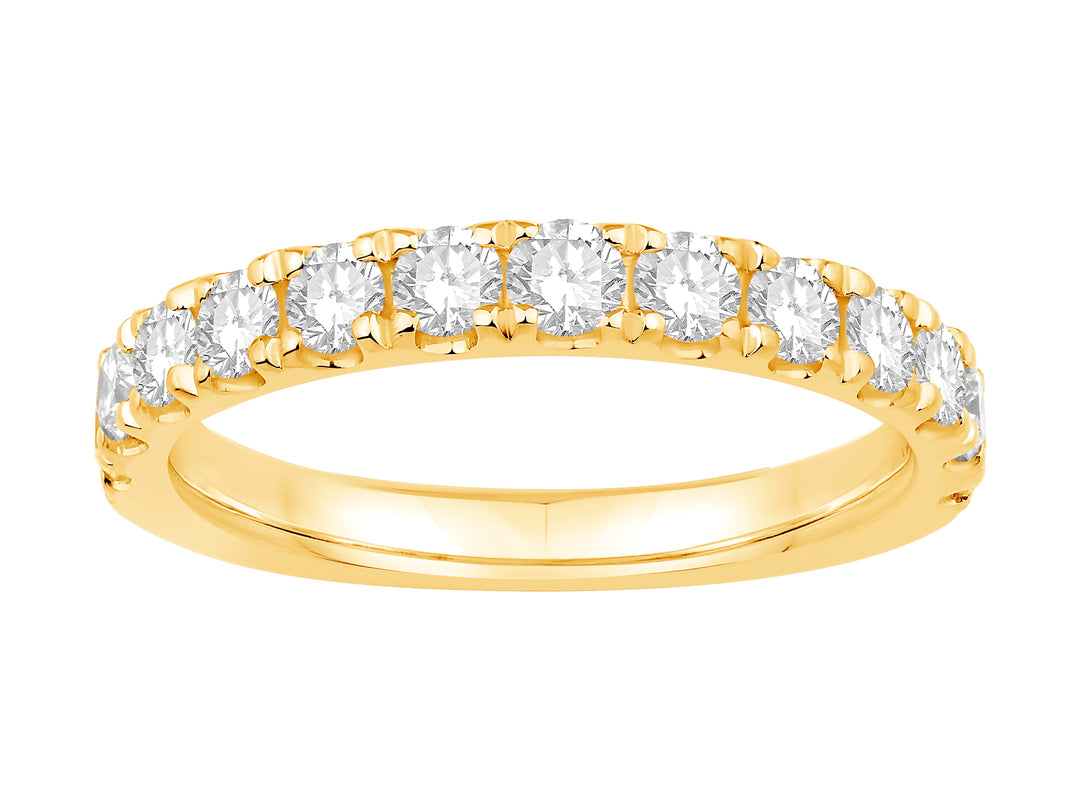 Lady's 14 Karat Yellow Gold 0.88ct Diamond Half Anniversary Wedding Band - Size 7