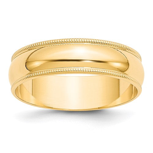Lady's 14 Karat Yellow Gold Milgrain Wedding Band