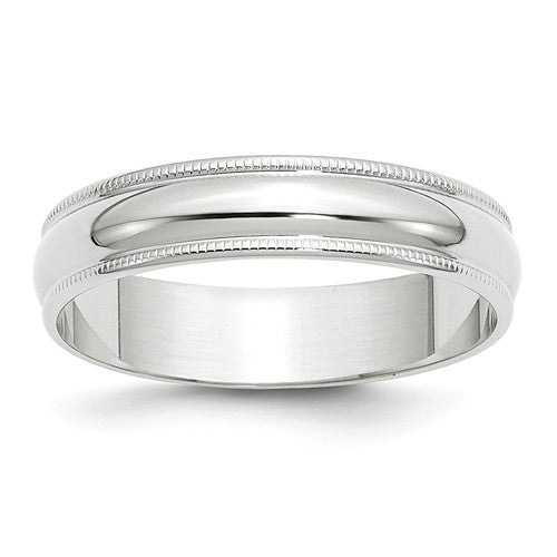 Men's 14 Karat White Gold Millgrain Wedding Band
