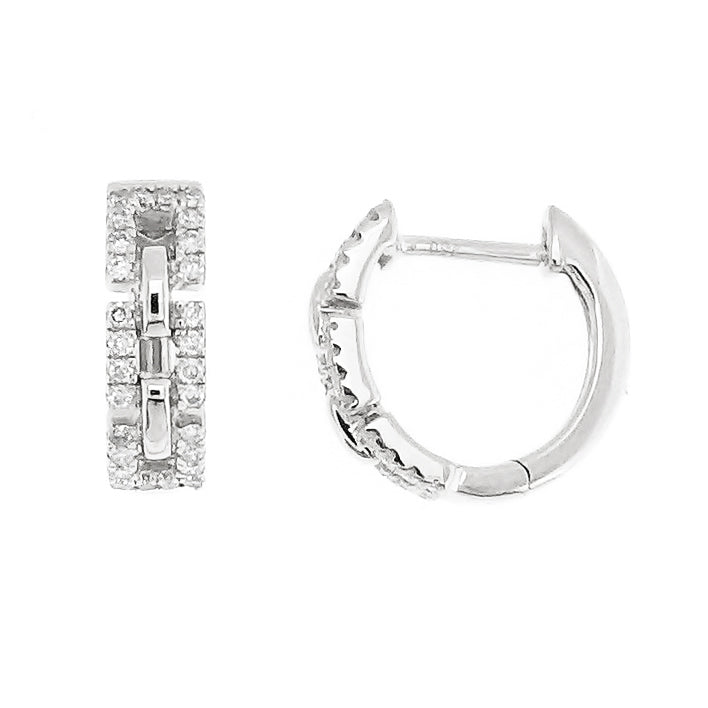 18 Karat White Gold 0.17ct Diamond Huggie Earrings
