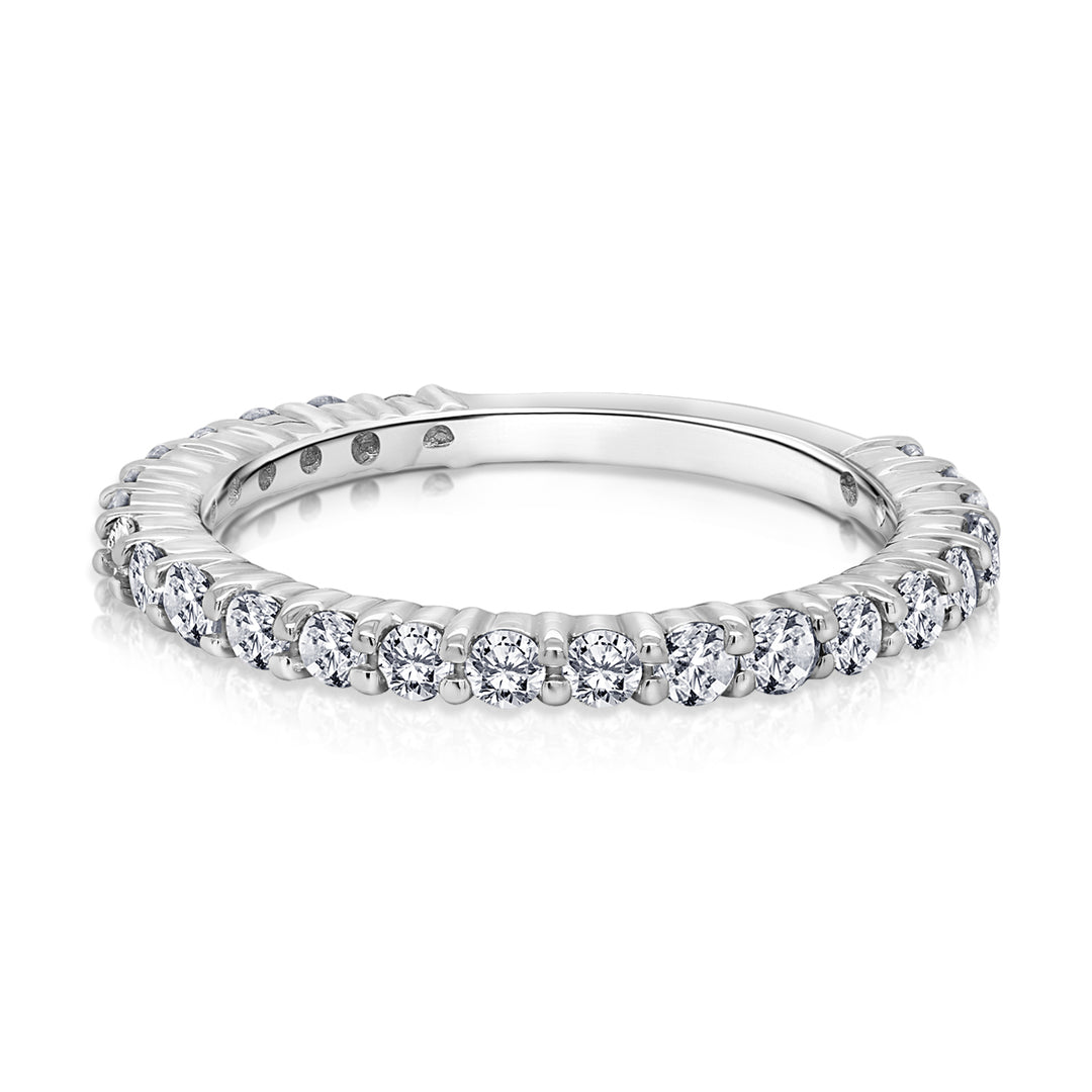 Lady's 14 Karat White Gold 0.75ct Diamond Wedding Band - Size 7