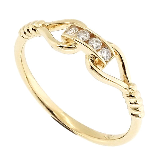Lady's 18 Karat Yellow Gold 0.08ct Diamond Contemporary Fashion Ring - Size 7