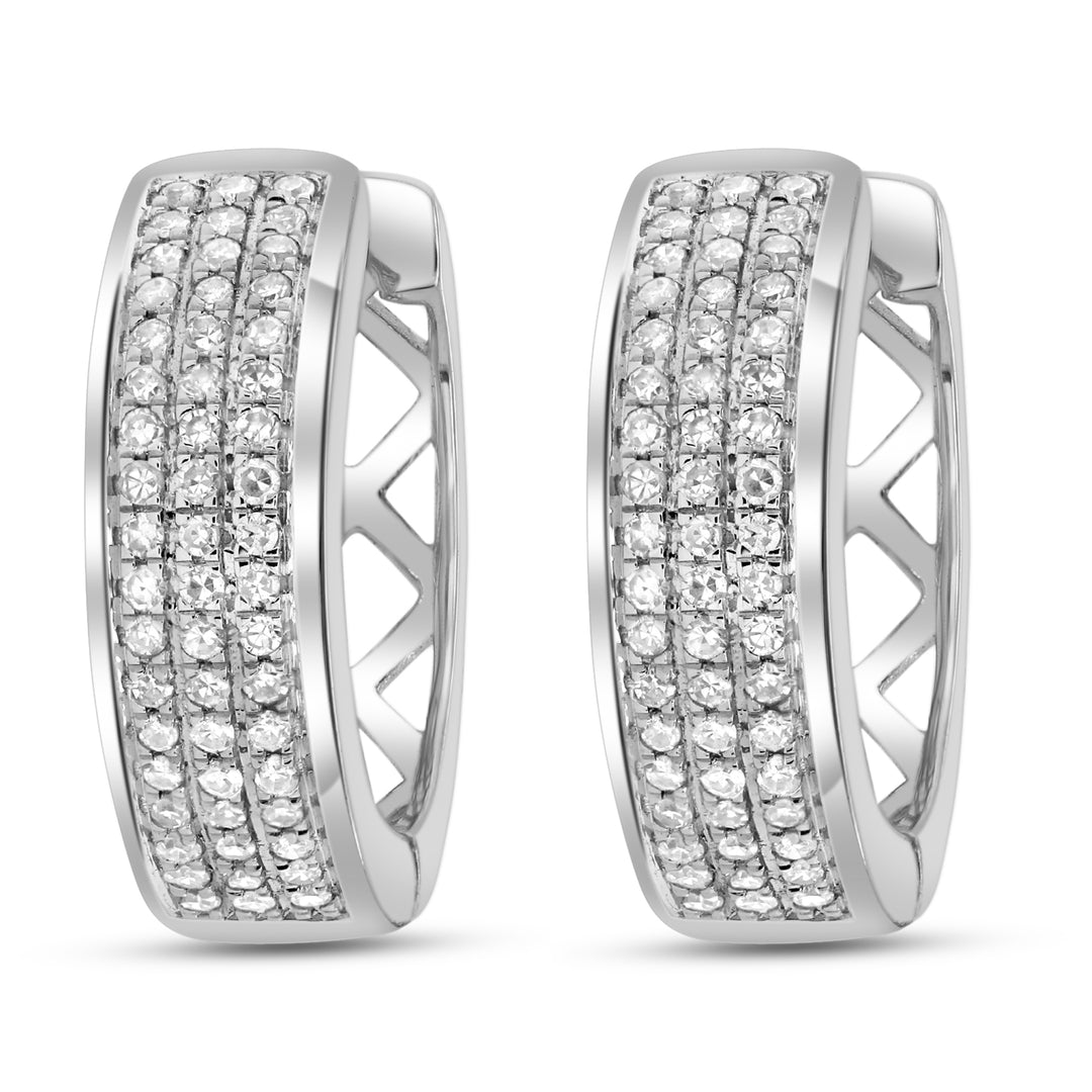14 Karat White Gold 0.23ct Diamond Huggie Earrings